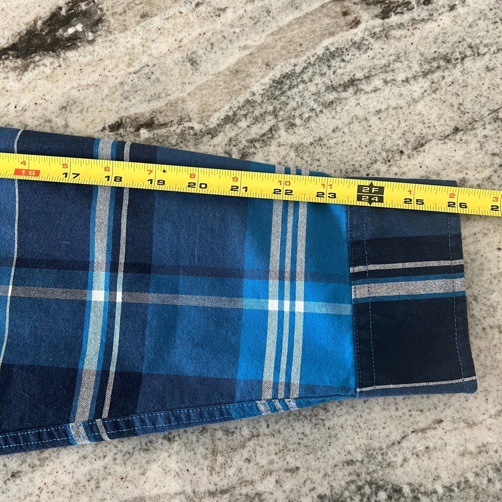 US POLO ASSN Blue Plaid Long Sleeve Shirt Men's Size XXL 2XL Button Down Pony - Picture 12 of 13